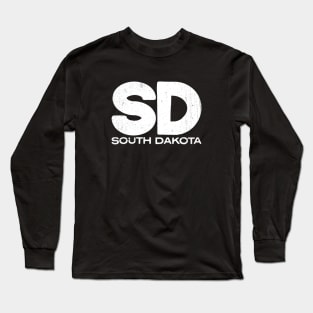 SD South Dakota Vintage State Typography Long Sleeve T-Shirt